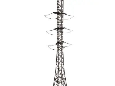 Electricity Pole 13 Weathered 3D model