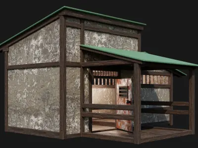 Medieval Houses 55- 4K Textures Game Ready Low-poly 3D model