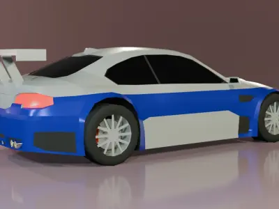 Low Poly Gameready BMW M3 E46 Low-poly 3D model