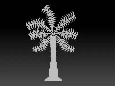 Palm Tree Relief 3D Printable Model 3D print model