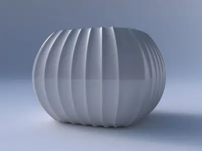 Bowl semi-quadratic with extruded vertical lines 3D print model