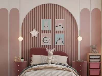 Girl Bedroom Scene  3D model