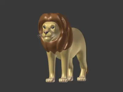 Cartoon Lion Low-poly 3D model
