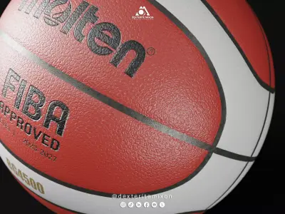 Basket ball Molten BG4500 Low Poly  Low-poly 3D model