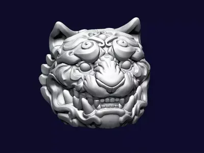 Tiger Head Ornamental 3D print model