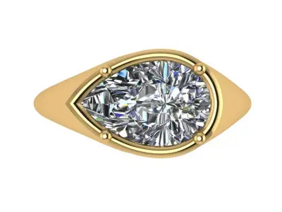 bezel pear shape signet style  3D print model