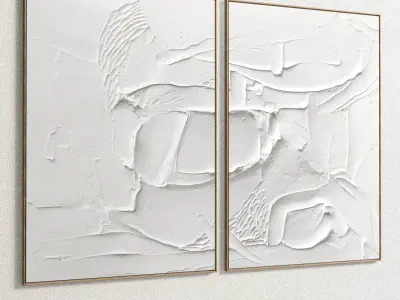 Plaster Two Photo Frame 78 Low-poly 3D model