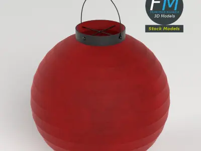 Japanese paper lantern 1 3D model