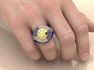 The Bavarian Apex Signet Ring jewelry 3D model - for him 3D print model