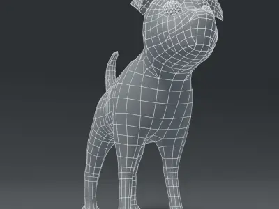 Cartoon Dog Terrier Base Mesh 3D Model Low-poly 3D model