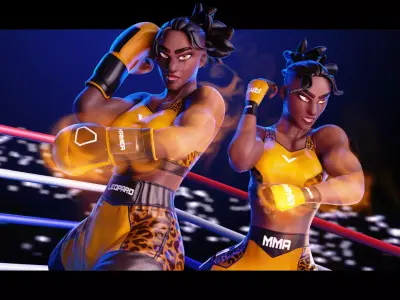 Low Poly Boxer - MMA Fighter - Kamea Low-poly 3D model