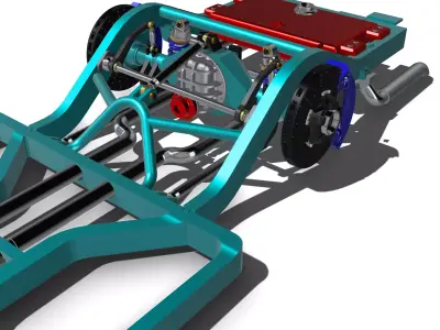 1957 Chevy Bel Air Pro Touring Chassis COMPLETE 3D print model