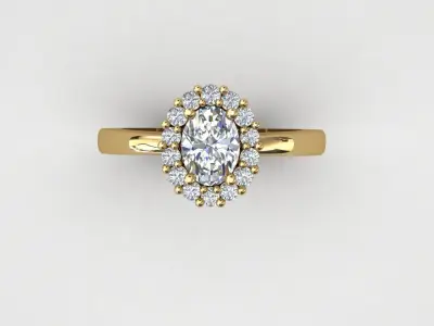 ring with diamond 3D print model order