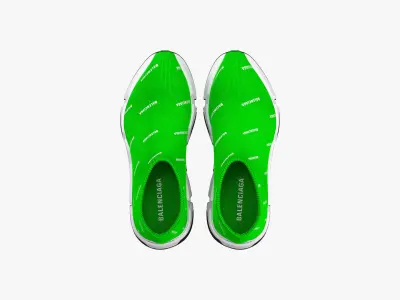 Balenciaga Speed Trainers Low Green 3D model