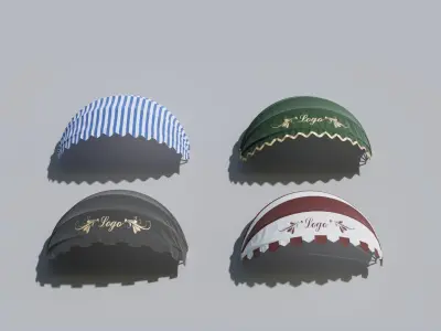 Sun protection awnings 3D model purchase