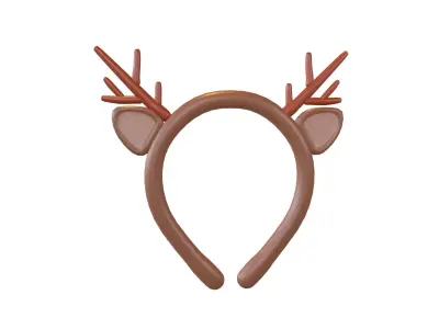 Elk Headband V1 001 Low-poly 3D model