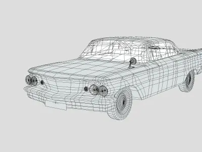 Pontiac Venture 1960 Low-poly 3D model