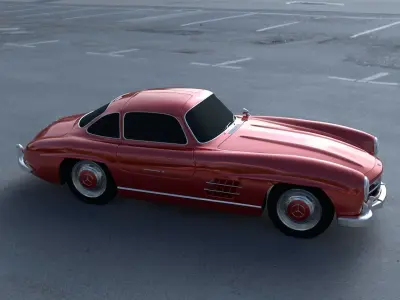 Rigged Mercedes 300SL W198 HDRI 3D model