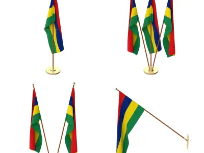 Mauritius Flag Pack 3D model