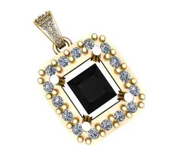 LUXURY BLACK CRYSTAL PENDANT 3D PRINTABLE MODEL 3D print model