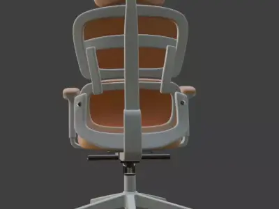 Cute Caramel and White Ergonomic Office Chair 3D model