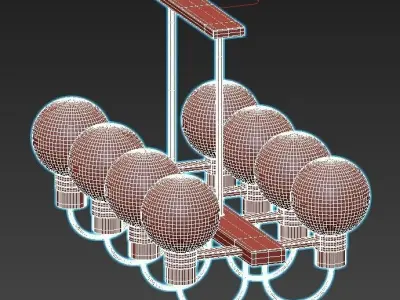 mohave-lsp-8397 chandelier with six glass globes hanging from... 3D model