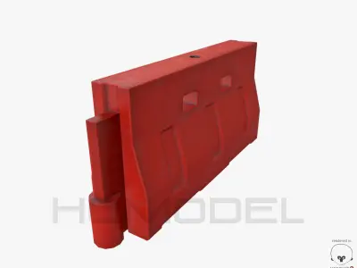 Street Barrier PBR Low-poly 3D model