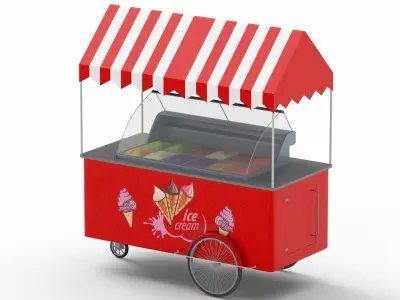 Ice Cream Cart red 3D model