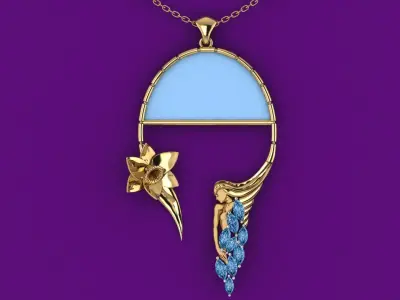 Narcissus pendant 3D print model