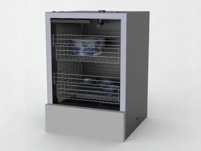 Dish-washing machine Low-poly 3D model