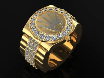 Rolex Men ring 3D print model