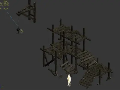 Game Underground Palace - Scaffolding 01 3D model