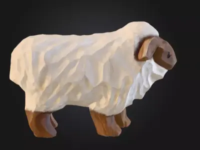 Woolly Sculpture  Low-poly 3D model