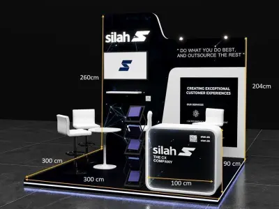 booth 3x3 open  3D model