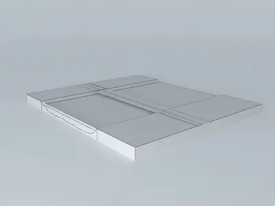A bridge flat piece of land with lake in middle 3D model