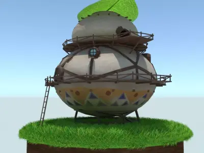 Fantasy Building Low-poly 3D model