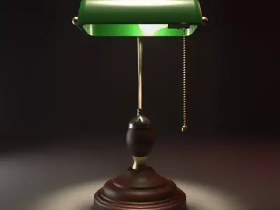 Banker Lamp Low Poly Free low-poly 3D model