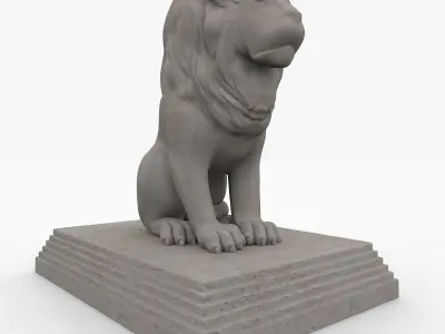 lions statue 3D model