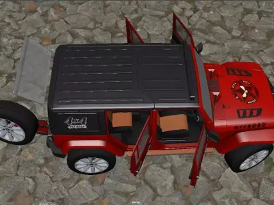 Jeep Wrangler Rubicon Low-poly 3D model