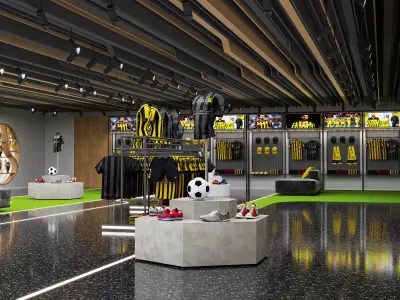 Saudi sport shop - al-ittihad sports store 3d model  Low-poly 3D model