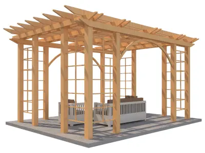 Pergola 1 Low-poly 3D model