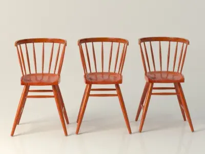 Nakashima Chair and Table 3D model