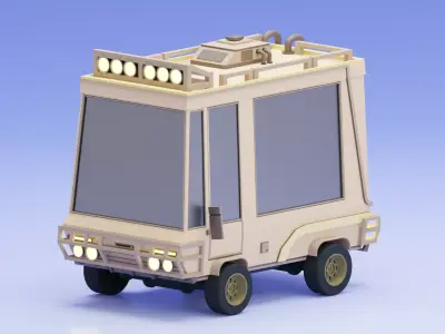 Motorhome - Truck model Low-poly 3D model
