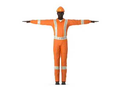 African American Rescuer Rigged Free low-poly 3D model