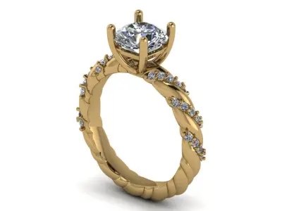 Twist Twig Woman US 7 Ring STL Print Ready 3D print model