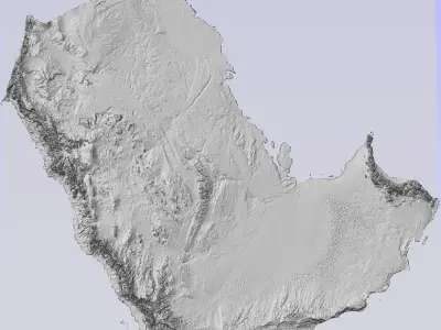 Terrain elevation topo model of Arabia 3D print model