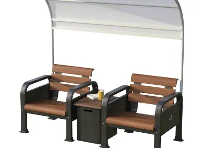 Sport Resting bench Double 3D model