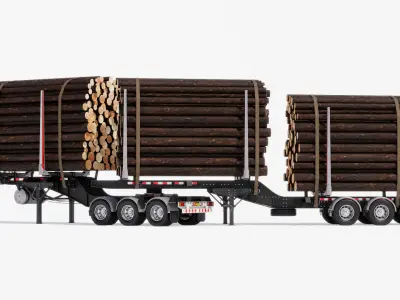 Double Log Trailer 3D model