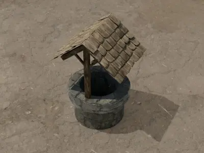 Wishing Well 3D model Low-poly 3D model