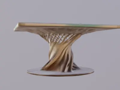 Elegant Nature Inspired Square Table 3D Mode 3D model